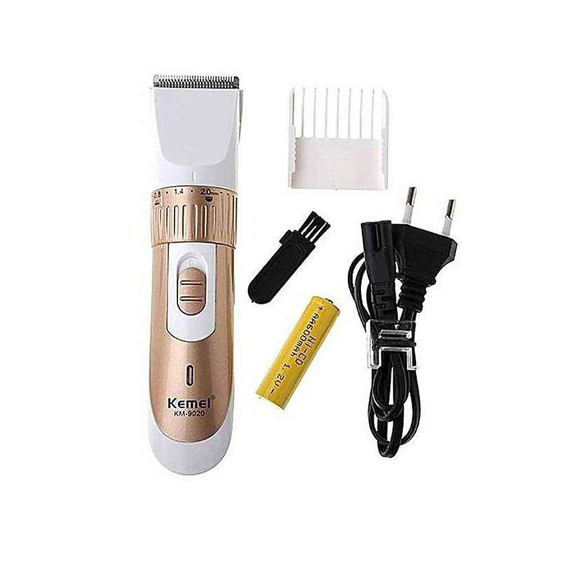 Kemei KM-9020 Cordless Beard & Hair Trimmer – 600 mAh Removable Battery
