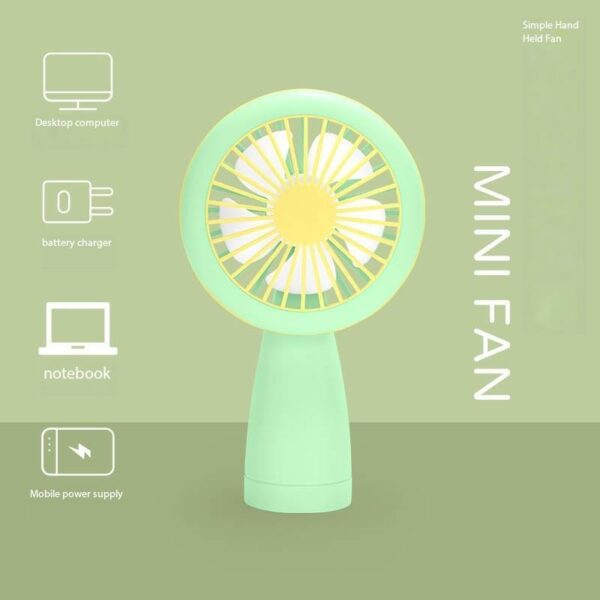 Mini Fan Rechargeable Portable With Light - HQ66-09