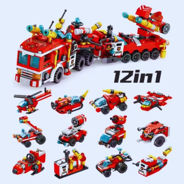 Panlos 557pcs Brick 12 in 1 Children's Intelligence Building Blocks City Brigade Series - 633009