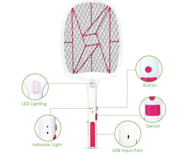 SUNMOON Mosquito Rechargeable Killing Bat with Torch - SM-3821