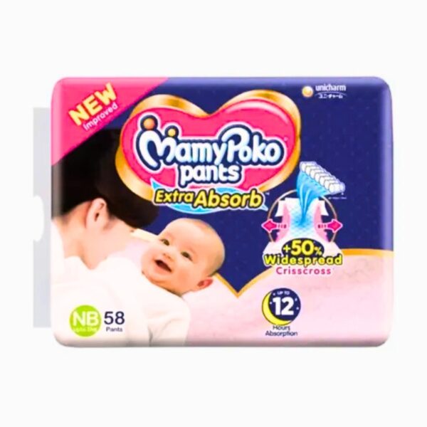 MamyPoko Pants Baby Diaper Extra Absorb (0-5kg) NB58