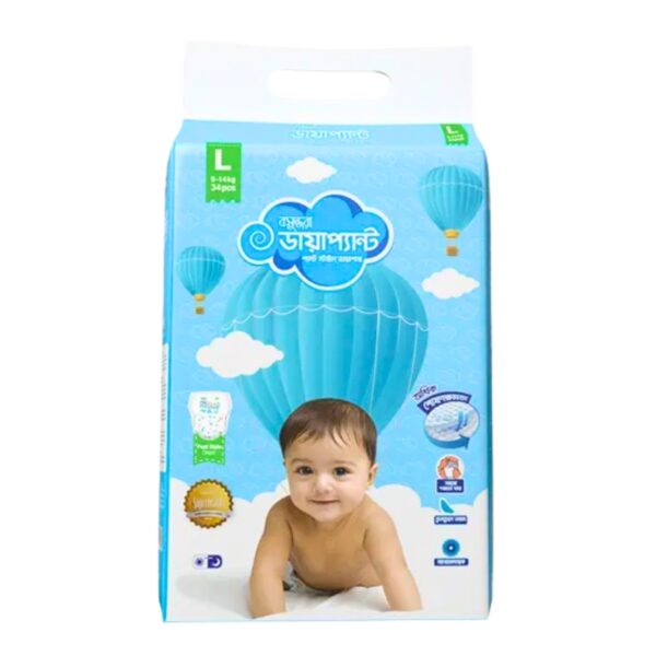 Bashundhara Diapant Pant Style Baby Diaper (9-14Kg) - L 34pcs