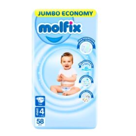 Molfix 4 Tape Maxi Baby Diaper (7-18kg) - 58pcs