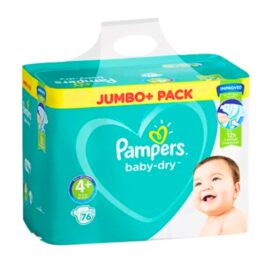 Pampers 4+ Belt Dry Type Baby Diaper Jumbo Pack (10-15kg) - 76Pcs