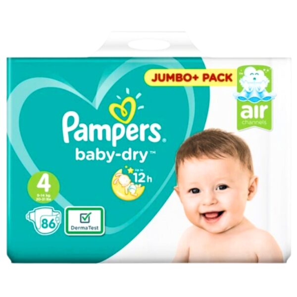 Pampers 4 Belt Dry Type Baby Diaper Jumbo Pack (9-14kg) - 84Pcs