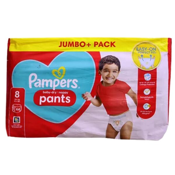 Pampers 8 Pants Dry Nappy Baby Diapar Jumbo Pack (19+ kg) - 44Pcs