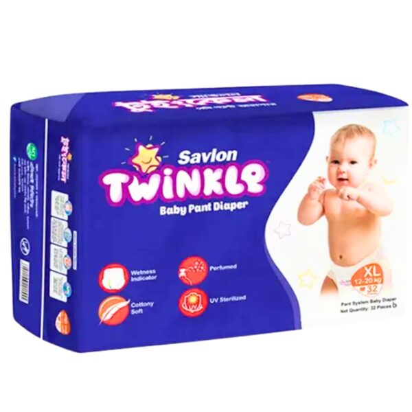 Savlon Twinkle Baby Pants Diaper (12-20Kg) - XL 32pcs